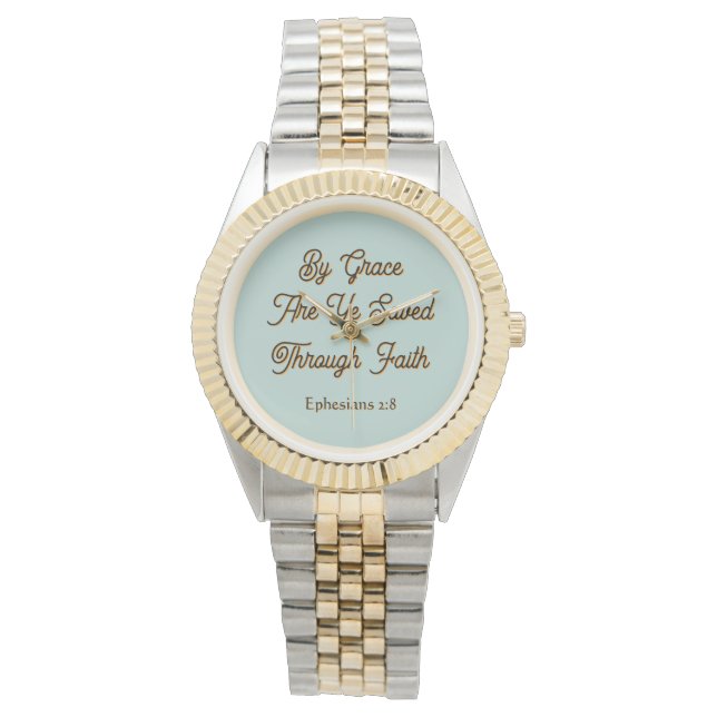 By Grace are Ye Saved Ephesians 2 Scripture  Armbandsur (Framsida)