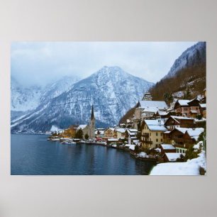 By Hallstatt på sjön - Salzburg Österrike Poster