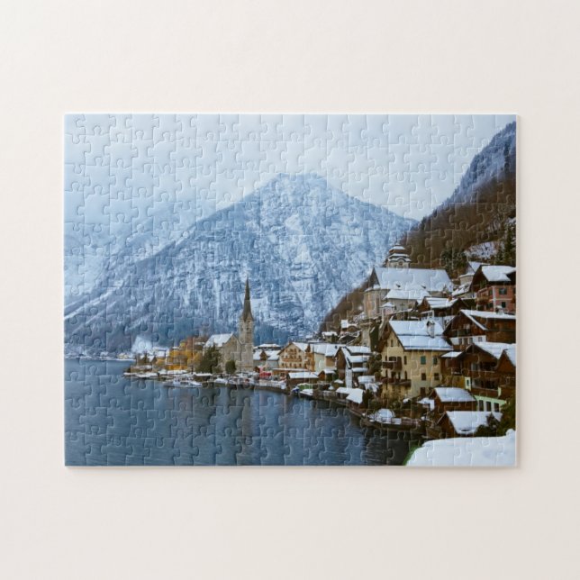 By Hallstatt på sjön - Salzburg Österrike Pussel (Horisontell)