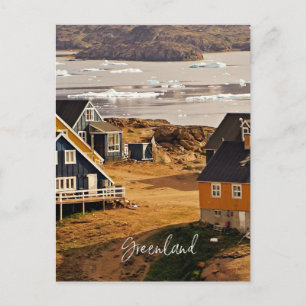 By i Grönland, landskapsfotografi Vykort
