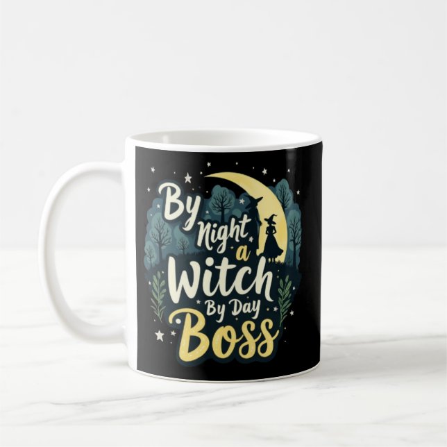 By Night Witch By Day Boss Halloween Women's Kaffemugg (Vänster)