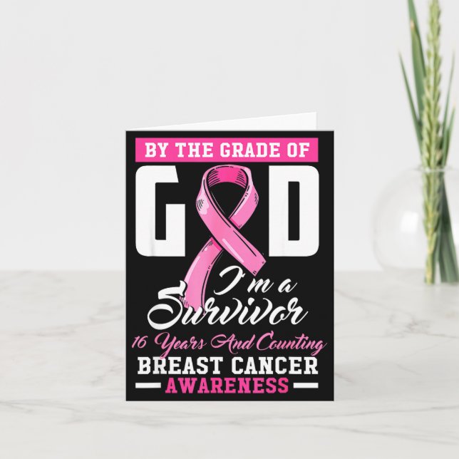 By The Grace Of God Survivor 16 Year Breast Cancer Kort (Framsida)