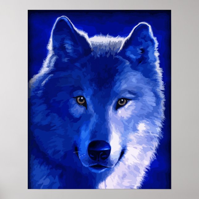 By The Light of the Moon Blue Wolf Poster (Framsidan)