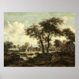 Byage nära Bassäng Meindert Hobbema Fine Art Poste Poster