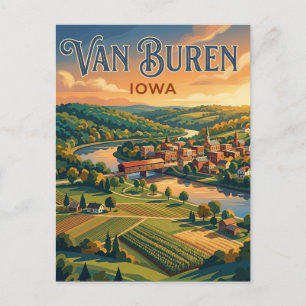 Byar i Van Buren, USA Vykort