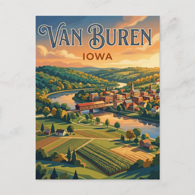 Byar i Van Buren, USA Vykort (Framsida)