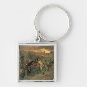 Bybrandmännen, 1857 fyrkantig silverfärgad nyckelring