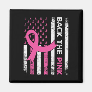 Byck Rosa Ribbon American Flagga Breast Cancer A Magnet