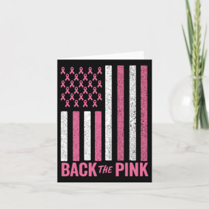 Byck ut Rosa Breast Cancer Awareness Flagga Wom Kort