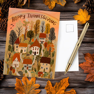 Bycute i happy thanksgiving Charming Autumn Cute Vykort