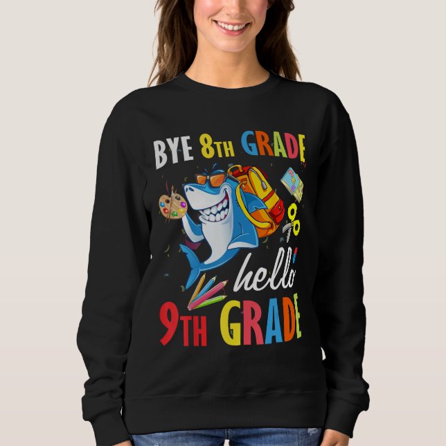 Bye 8th Grade Hello 9th Grade  Back To School Kids T Shirt (Framsida)