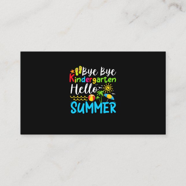 Bye Bye Kindergarten Hello Summer Visitkort (Framsida)