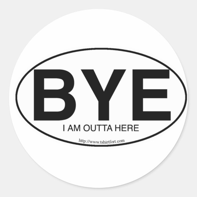 BYE Euro Stil Runt Klistermärke (Framsida)