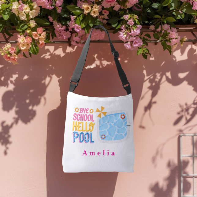 Bye School Hello Pool Personlig Crossbody Väska (Skapare uppladdad)
