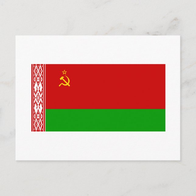 Byelorussian SSR-Flagga Vykort (Framsida)