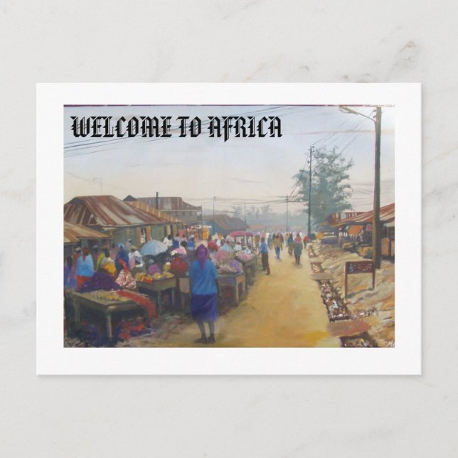 Byfolk, VÄLKOMNA TILL AFRIKA Vykort (Framsida)