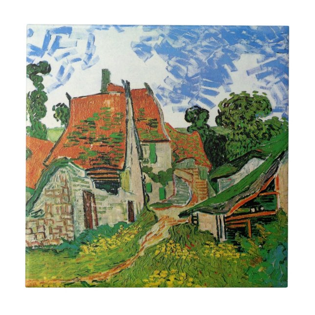 Bygata av Vincent van Gogh Kakelplatta (Framsidan)