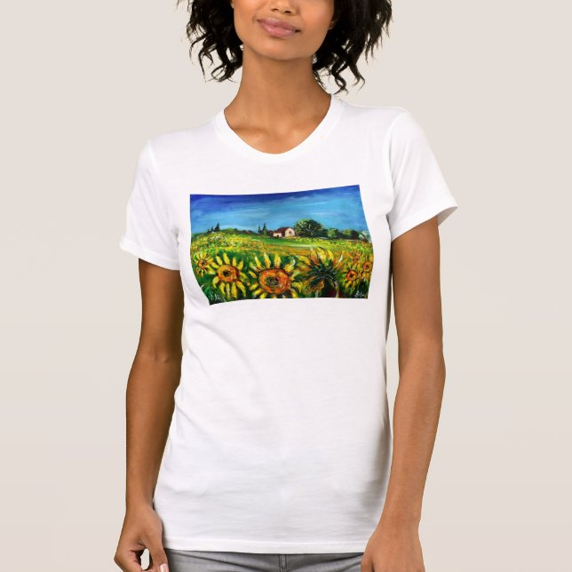 BYGD OCH SOLROSOR I TUSCANY TRÖJA (Framsida)