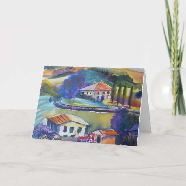 Bygdlantbruk i Tuscany tomt hälsningkort Kort (Framsida)