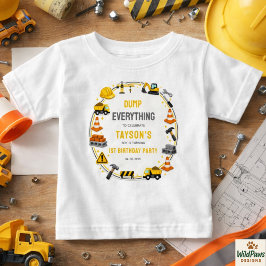 Bygg 1-års födelsedag | Byggarlastbilsfest T Shirt