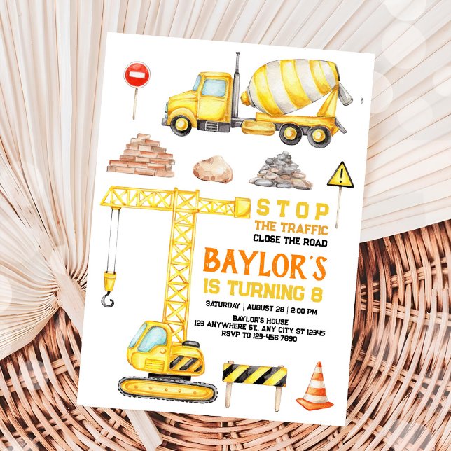 Bygg 8-års födelsedagsinbjudan inbjudningar (Skapare uppladdad)