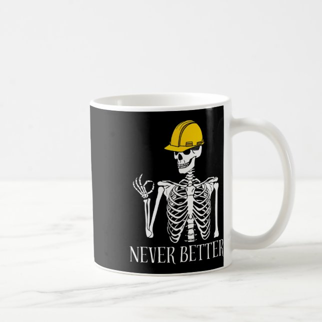 Bygg aldrig på Skeleton Halloween Kaffemugg (Höger)