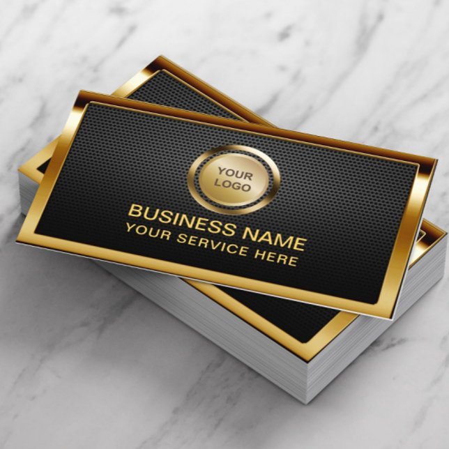 Bygg-Anpassningsbarna Guld Logotyp Professionell M Visitkort (Skapare uppladdad)