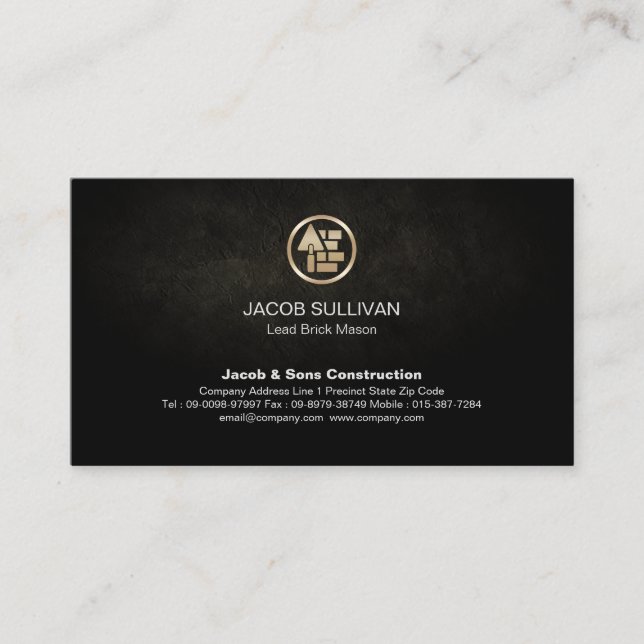 Bygg av Stone Mason Masonry Visitkort (Framsida)