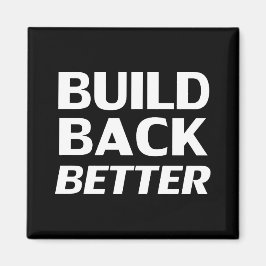 Bygg Bakåt bättre svartvit modern typografi Magnet