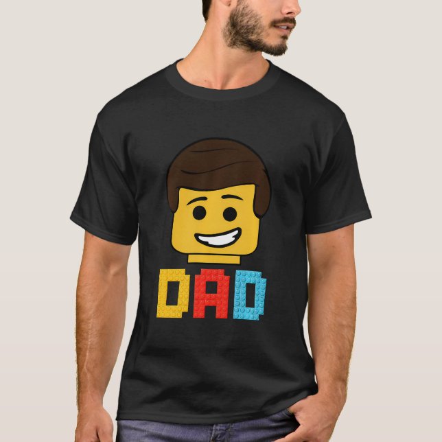 Bygg Bricks Blocks Pappa Master Builder Family M T Shirt (Framsida)