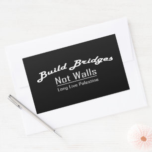 Bygg Bridges Not Walls - Free Palestine Rektangulärt Klistermärke