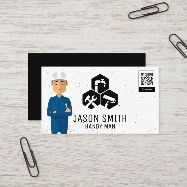 Bygg | Carpentry Services | QR-kod Visitkort (Fram/Back In Situ)
