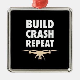 Bygg Crash Repeat Drone Julgransprydnad Metall