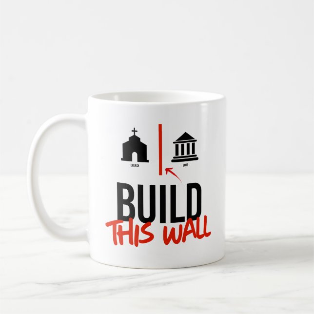 Bygg den här muren kaffemugg (Vänster)