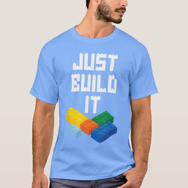 Bygg Det Bara Master Builder Building Blocksoy Bri T Shirt (Framsida)