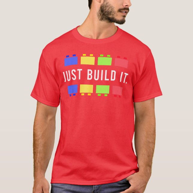 Bygg det Master Builder Konstruktion Byggnad Block T Shirt (Framsida)