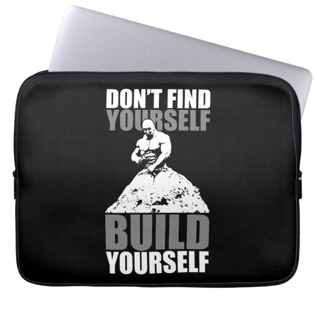 Bygg dig själv - Boobygge Workout Motivational Laptop Sleeve (Framsidan)