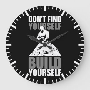 Bygg dig själv - Boobygge Workout Motivational Stor Klocka