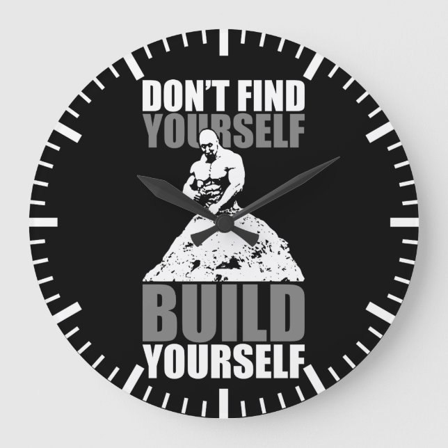 Bygg dig själv - Boobygge Workout Motivational Stor Klocka (Framsida)
