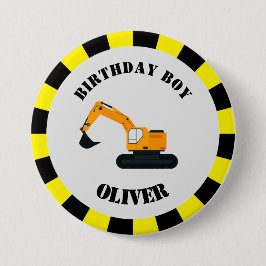 Bygg-diggers Birthday Boy Badge Knapp