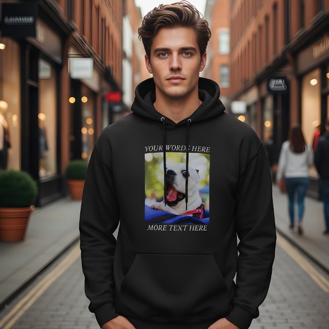 Bygg Din Egen Foto och Text Hoodie (Skapare uppladdad)