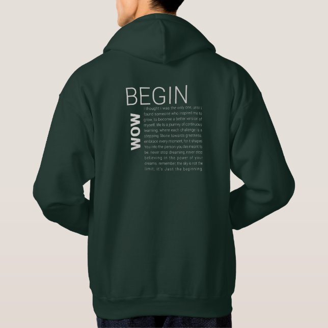 Bygg din resa: "BEGIN NOW"-samlingen Hoodie (Baksida)