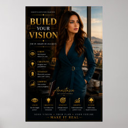 Bygg din vision – Executive motivation kontor Poster