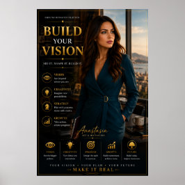 Bygg din vision – Executive motivation kontor Poster