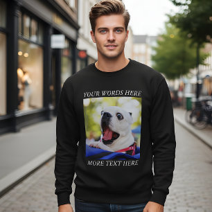 Bygg Ditt Eget Foto och Text Lång Ärmad Tröja