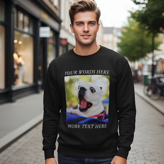 Bygg Ditt Eget Foto och Text Lång Ärmad Tröja (Skapare uppladdad)