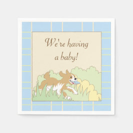 Bygg en skugga för babyskor/blåa pappersservett