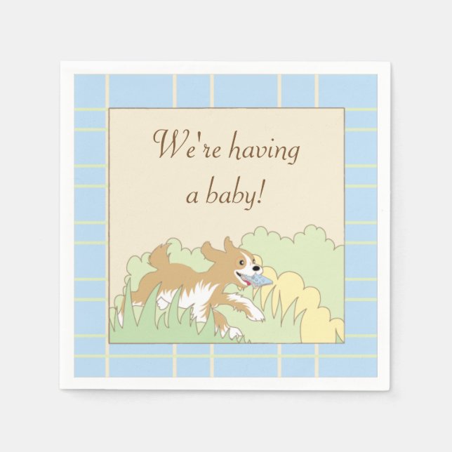 Bygg en skugga för babyskor/blåa pappersservett (Framsidan)