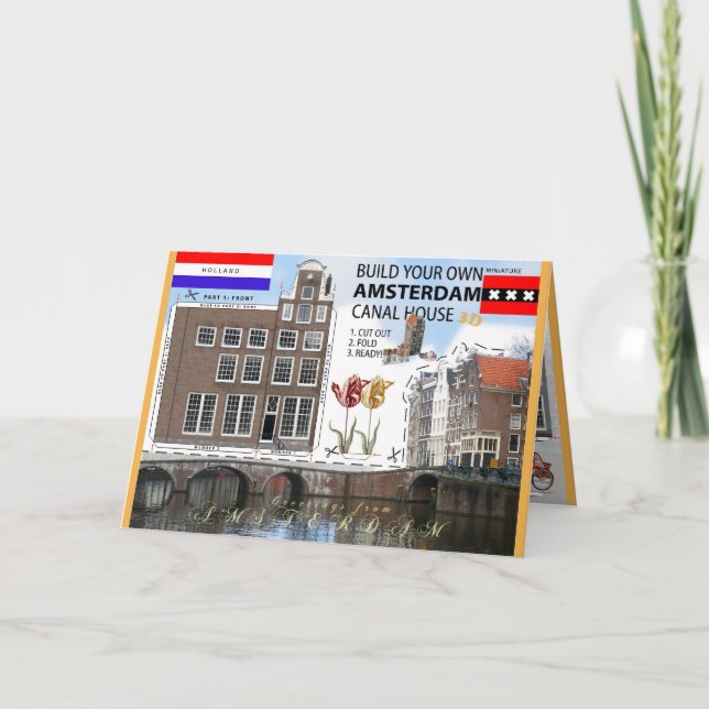 Bygg ett urklipp och fet kort för Amsterdams kanal (Framsida)