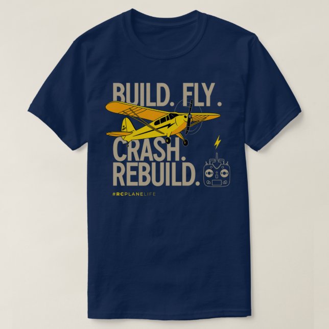 Bygg Fly Rebuild RC Flygplan T Shirt (Design framsida)
